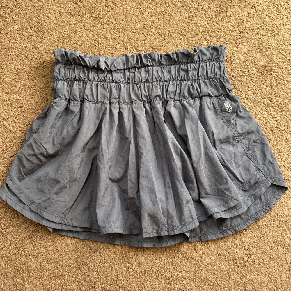 FP Movement by Free People Charcoal Smocked Mini Skirt